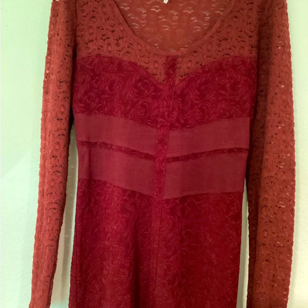 Free People Red Lace Mini Dress‎
